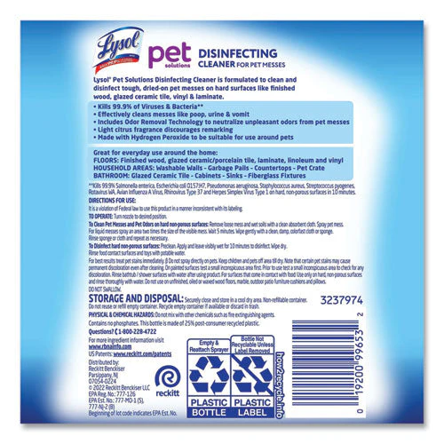 Pet Solutions Disinfecting Cleaner, Citrus Blossom, 32 Oz Trigger Bottle, 9/carton - Image 3