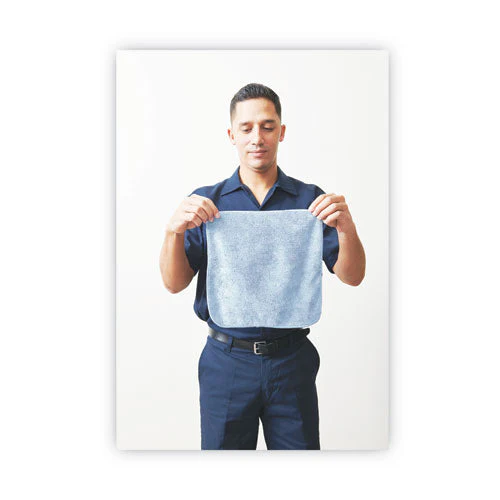 Microfiber Cleaning Cloths, 12 X 12, Blue, 24/pack - Image 3