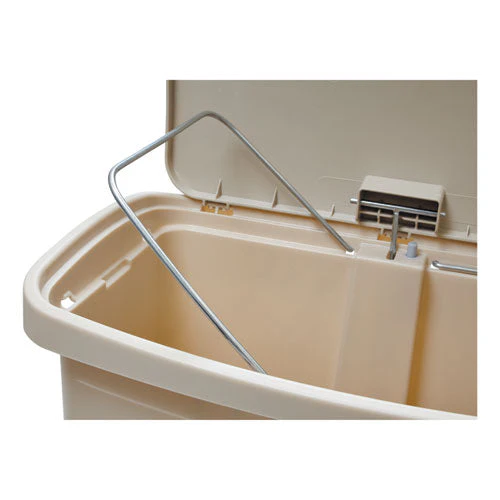 Streamline Resin Step-on Container, Front Step Style, 8 Gal, Polyethylene, Beige - Image 3