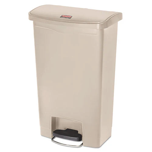 Streamline Resin Step-on Container, Front Step Style, 13 Gal, Polyethylene, Beige - Image 1