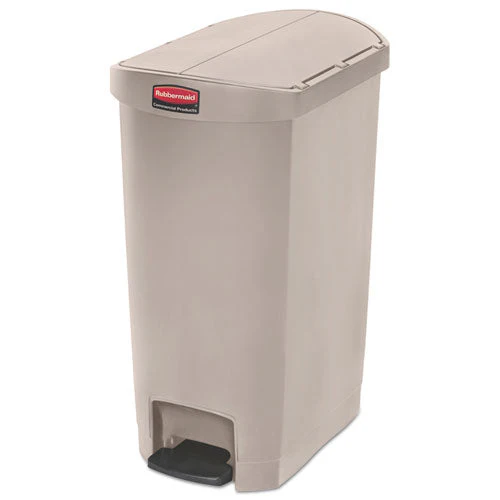 Streamline Resin Step-on Container, End Step Style, 13 Gal, Polyethylene, Beige - Image 1