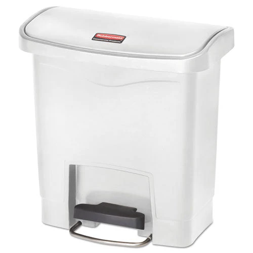 Streamline Resin Step-on Container, Front Step Style, 4 Gal, Polyethylene, White - Image 1