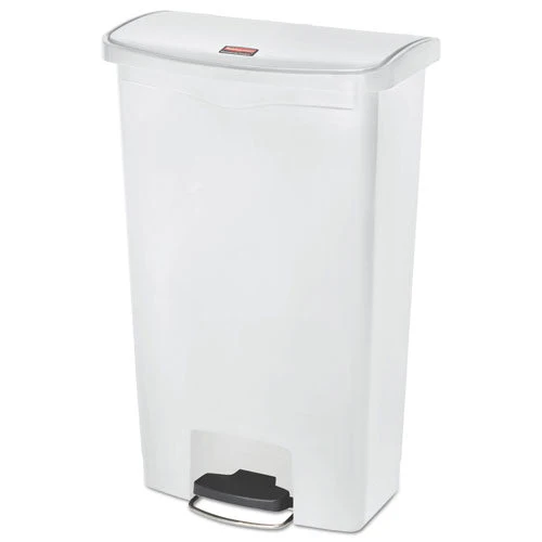 Streamline Resin Step-on Container, Front Step Style, 18 Gal, Polyethylene, White - Image 1