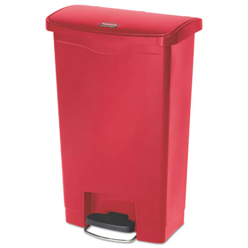 Streamline Resin Step-on Container, Front Step Style, 13 Gal, Polyethylene, Red - Image 1