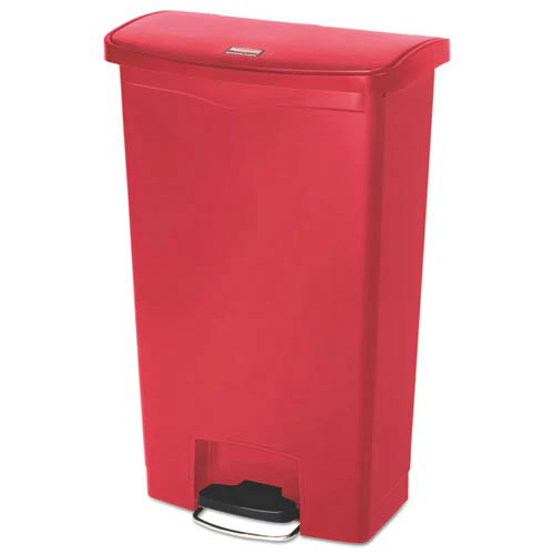 Streamline Resin Step-on Container, Front Step Style, 18 Gal, Polyethylene, Red - Image 1