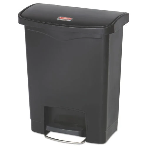Streamline Resin Step-on Container, Front Step Style, 8 Gal, Polyethylene, Black - Image 1