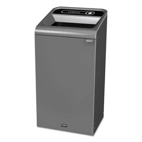 Configure Indoor Recycling Waste Receptacle, Landfill, 23 Gal, Metal, Gray - Image 1