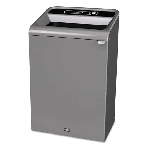 Configure Indoor Recycling Waste Receptacle, 33 Gal, Metal, Gray - Image 1