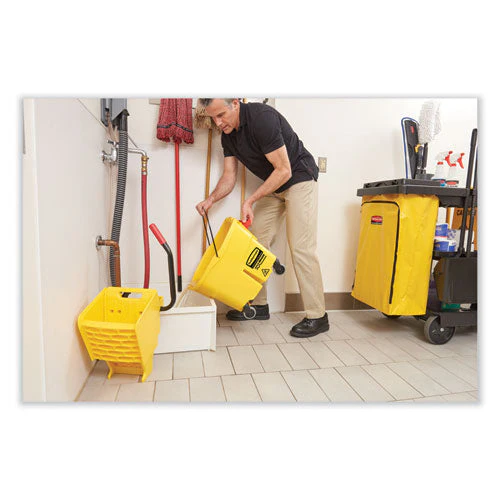 Zippered Vinyl Cleaning Cart Bag, 24 Gal, , 17.25" X 30.5", Yellow - Image 3