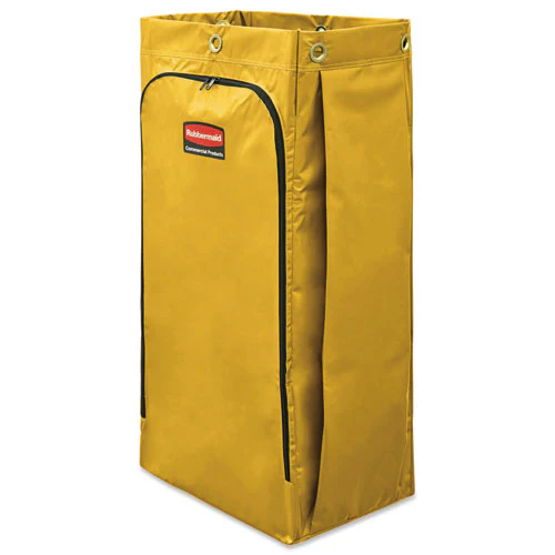Vinyl Cleaning Cart Bag, 34 Gal, 17.5" X 33", Yellow - Image 1