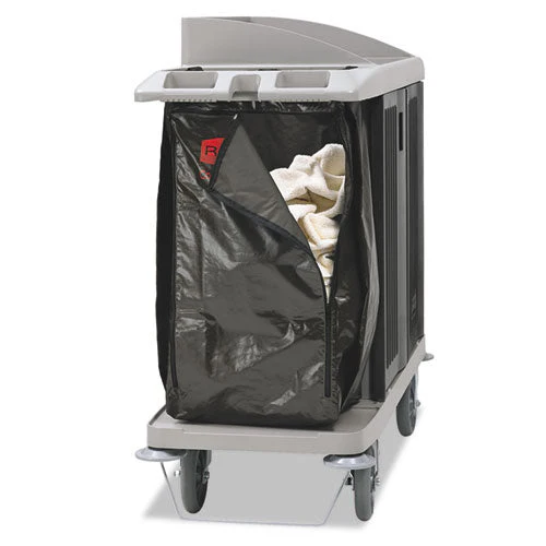 Zippered Vinyl Cleaning Cart Bag, 25 Gal, 17″ X 33″, Brown