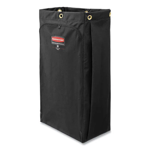 Fabric Cleaning Cart Bag, 26 Gal, 17.5" X 33", Black - Image 1