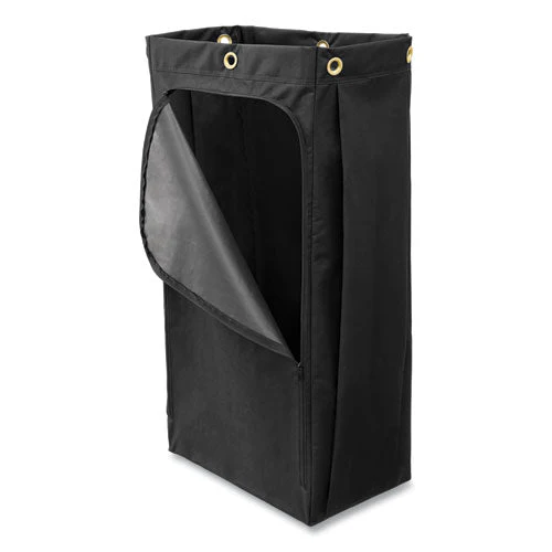 Fabric Cleaning Cart Bag, 26 Gal, 17.5" X 33", Black - Image 2