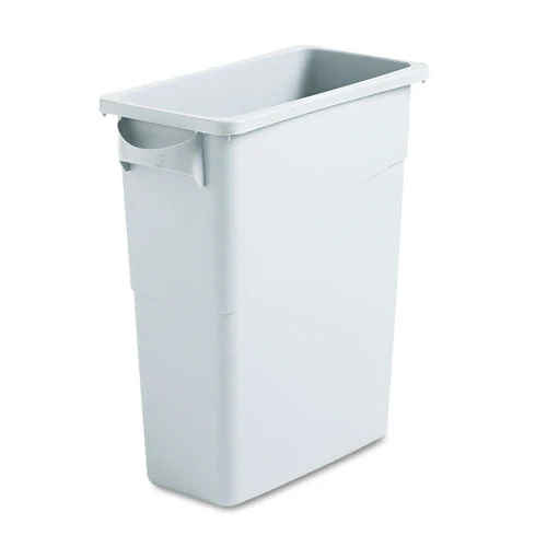 Slim Jim Waste Container With Handles, 15.9 Gal, Plastic, Light Gray - Image 2