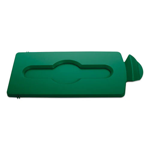 Slim Jim Single Stream Recycling Top For Slim Jim Containers, 8w X 16.5d X 0.5h, Green - Image 1