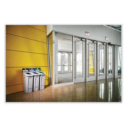 Slim Jim Recycling Station Kit, 3-stream Landfill/mixed Recycling, 69 Gal, Plastic, Blue/gray/green - Image 3
