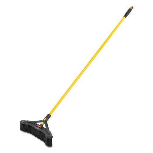 Maximizer Push-to-center Broom, Poly Bristles, 18 X 58.13, Steel Handle, Yellow/black - Image 1