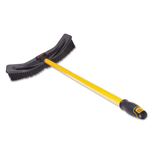 Maximizer Push-to-center Broom, Poly Bristles, 18 X 58.13, Steel Handle, Yellow/black - Image 2