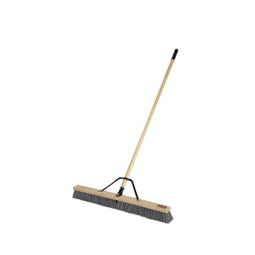 Push Brooms, 36 X 62, Pp Bristles, Rough Floor Surfaces, Wood Handle, Natural - Image 1