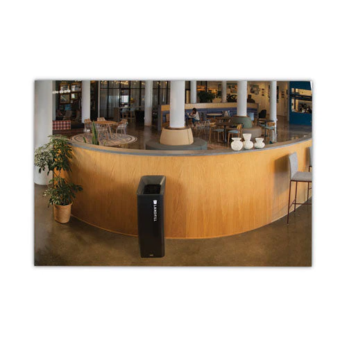 Sustain Decorative Refuse With Recycling Lid, 15 Gal, Metal/plastic, Black - Image 3