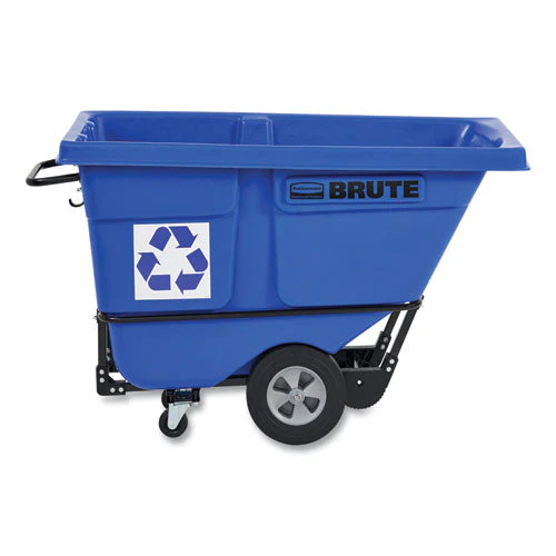 Rotomolded Recycling Tilt Truck, 1 Cu Yd, 1,250 Lb Capacity, Plastic/steel Frame, Blue - Image 1