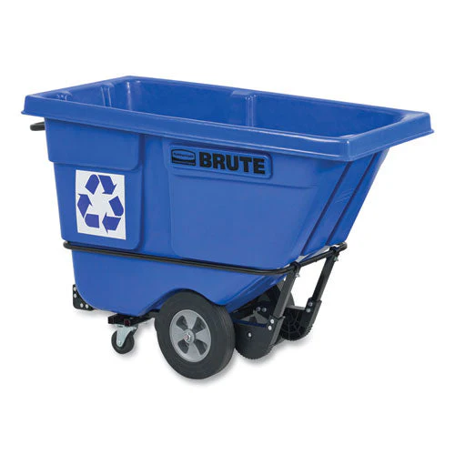 Rotomolded Recycling Tilt Truck, 1 Cu Yd, 1,250 Lb Capacity, Plastic/steel Frame, Blue - Image 2