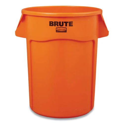 Brute Round Container, 44 Gal, Plastic, Orange - Image 1