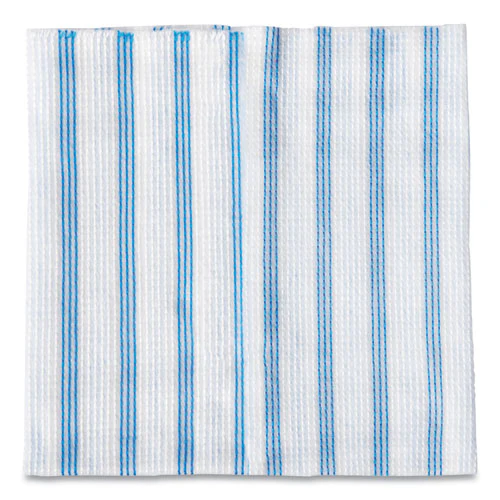 Disposable Microfiber Cleaning Cloths, 12 X 12, Blue/white Stripes, 600/carton - Image 1
