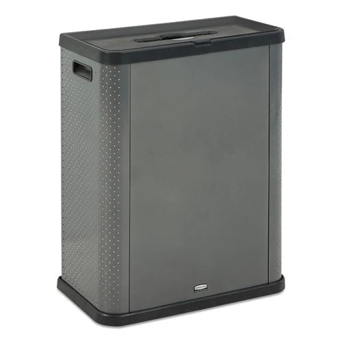 Elevate Decorative Refuse Container, Mixed Recycling, 23 Gal, Plastic/metal, Pearl Dark Gray - Image 1