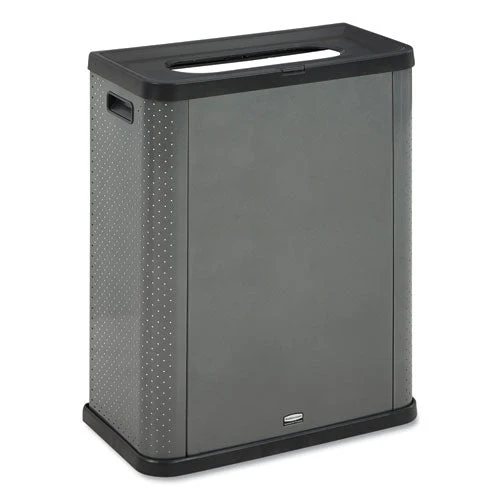 Elevate Decorative Refuse Container, Landfill, 23 Gal, Plastic/metal, Pearl Dark Gray - Image 1