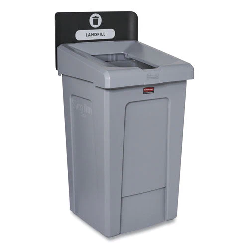 Slim Jim Recycling Station 1-stream, Landfill Recycling Station, 33 Gal, Resin, Gray - Image 1