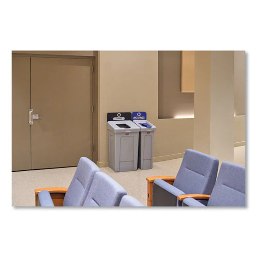 Slim Jim Recycling Station 1-stream, Landfill Recycling Station, 33 Gal, Resin, Gray - Image 2