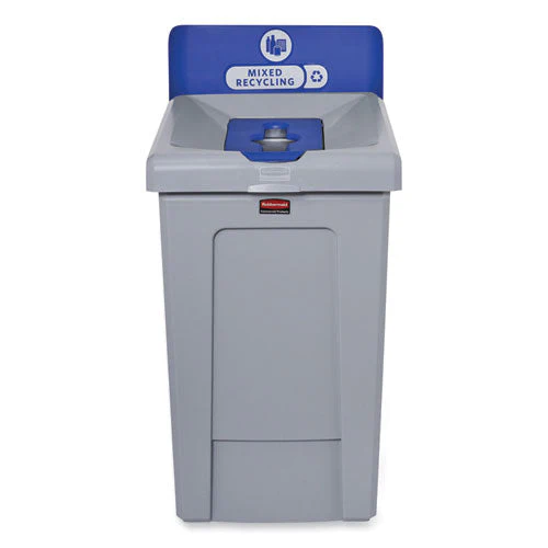 Slim Jim Recycling Station 1-stream, Mixed Recycling Station, 33 Gal, Resin, Gray - Image 1