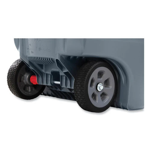 Vented Wheeled Brute Container, 32 Gal, Plastic, Gray - Image 2