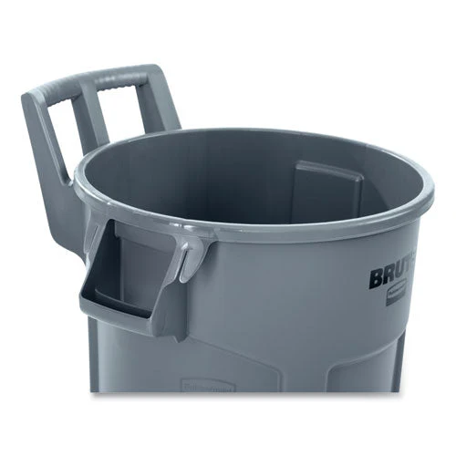 Vented Wheeled Brute Container, 32 Gal, Plastic, Gray - Image 3