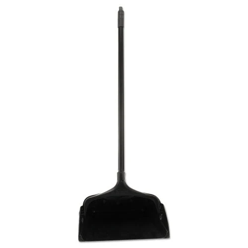 Lobby Pro Upright Dustpan With Wheels, 12.5w X 37h, Polypropylene With Vinyl Coat, Black - Image 1