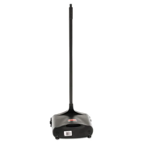 Lobby Pro Upright Dustpan With Wheels, 12.5w X 37h, Polypropylene With Vinyl Coat, Black - Image 3