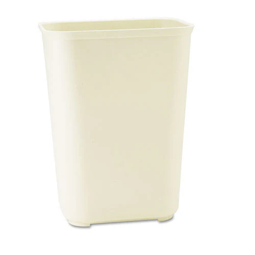 Fiberglass Wastebasket, 10 Gal, Fiberglass, Beige - Image 1