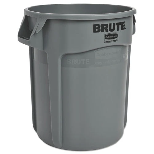 Vented Round Brute Container, 20 Gal, Plastic, Gray - Image 1