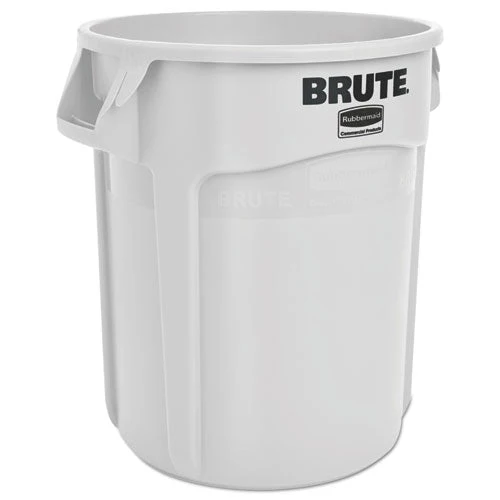 Vented Round Brute Container, 20 Gal, Plastic, White - Image 1