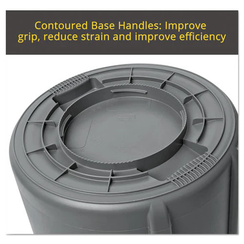 Vented Round Brute Container, 20 Gal, Plastic, White - Image 3