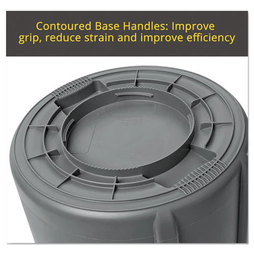 Vented Round Brute Container, 20 Gal, Plastic, Yellow - Image 3