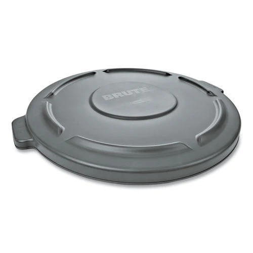 Brute Self-draining Flat Top Lid, For 32 Gal Round Brute Containers, 22.25" Diameter, Gray - Image 1