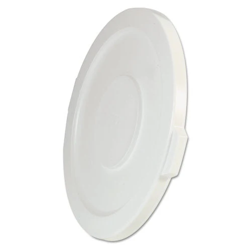 Brute Self-draining Flat Top Lids For 32 Gal Round Brute Containers, 22.25" Diameter, White - Image 1