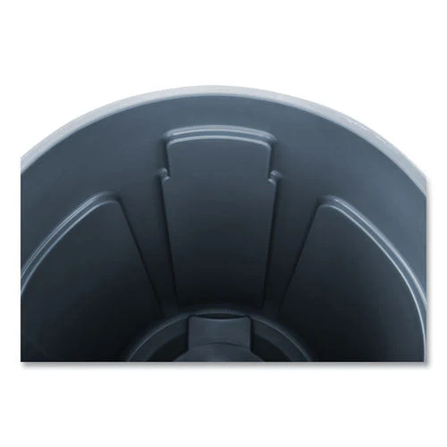 Vented Round Brute Container, 32 Gal, Plastic, Gray - Image 2