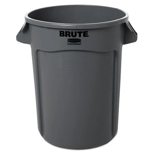 Vented Round Brute Container, 32 Gal, Plastic, Gray - Image 3