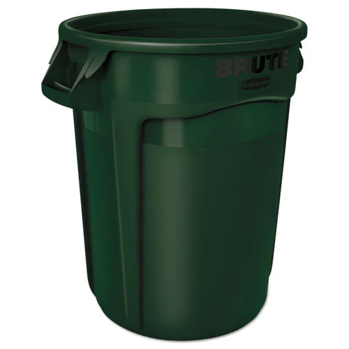 Vented Round Brute Container, 32 Gal, Plastic, Dark Green - Image 3