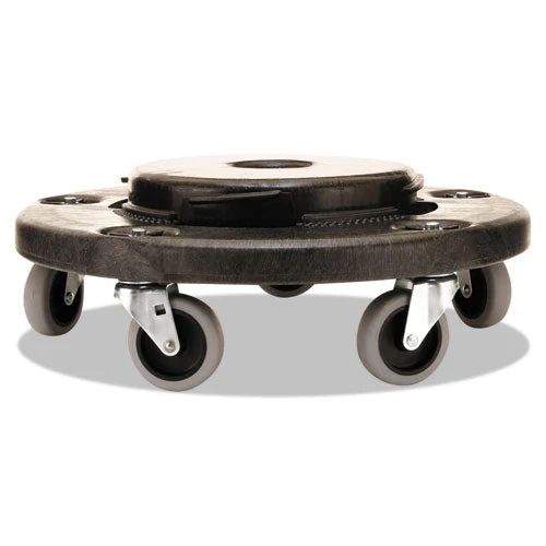 Brute Round Twist On/off Dolly, 250 Lb Capacity, 18" Dia X 6.63"h, Fits 20 To 55 Gallon Brute Containers, Black - Image 2