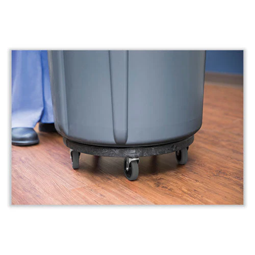 Brute Round Twist On/off Dolly, 250 Lb Capacity, 18" Dia X 6.63"h, Fits 20 To 55 Gallon Brute Containers, Black - Image 3