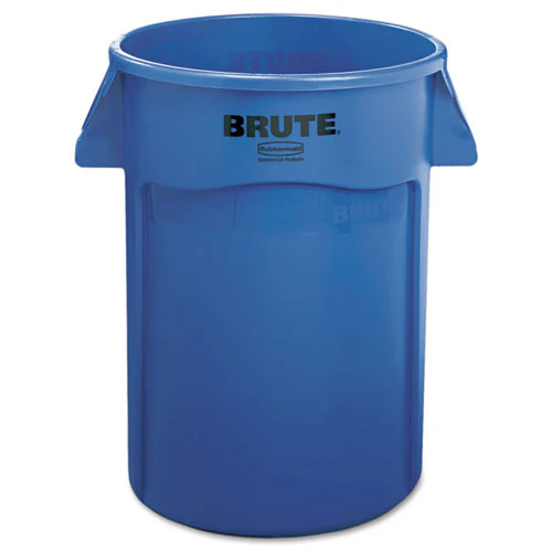 Vented Round Brute Container, 44 Gal, Plastic, Blue - Image 1
